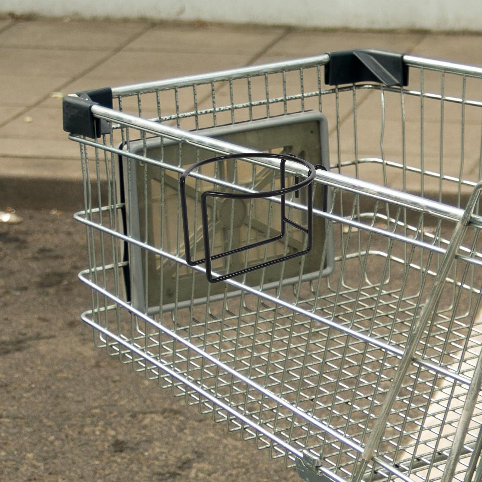 2 Stück Teiliges Einkaufswagen Becherhalter aus Metall Universeller Trolley Getränkeständer Faltbarer Halter für Kaffeetassen und Flaschen Praktische Aufbewahrung für
