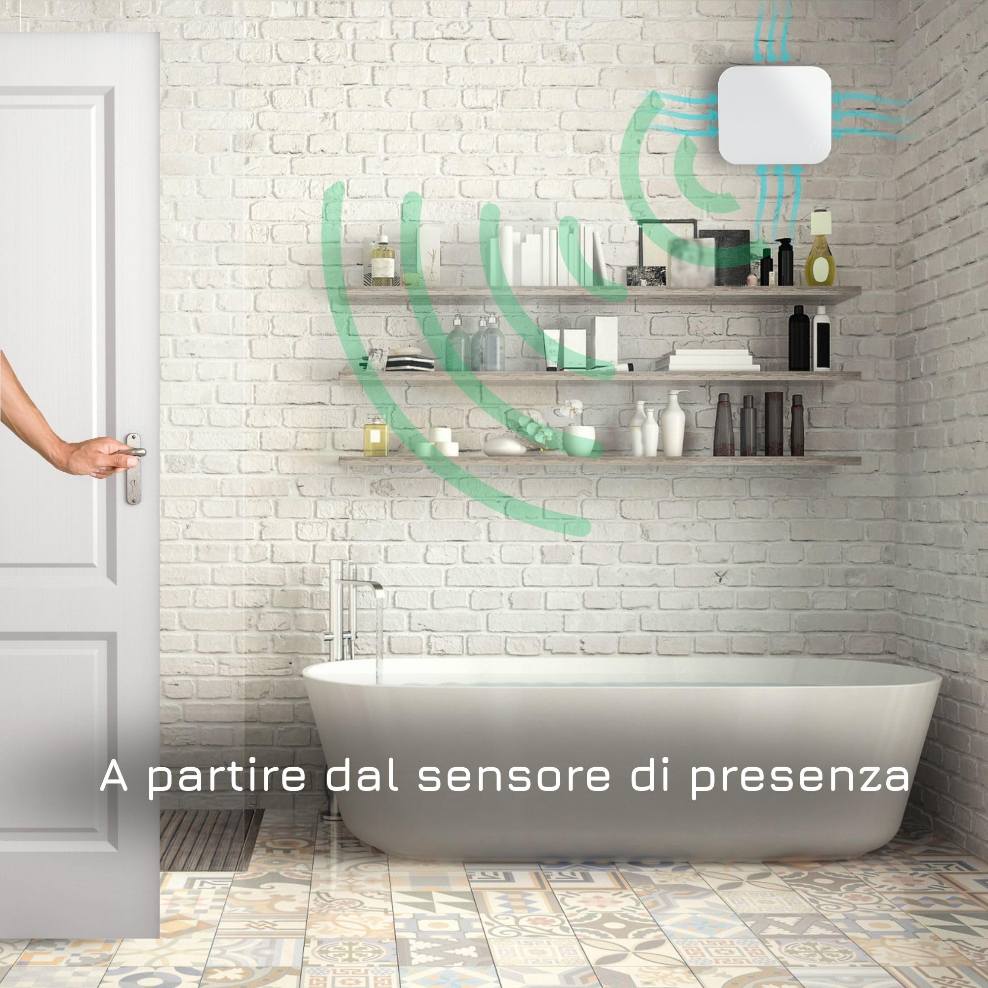Turbionaire Trend 100 PWM Aspiratore da Bagno 100mm, Con Sensore di presenza, Valvola di Non Ritorno, Aspiratione perimetrale, Installazione flessibile, Contro umidità e muffa, Garanzia 5 anni