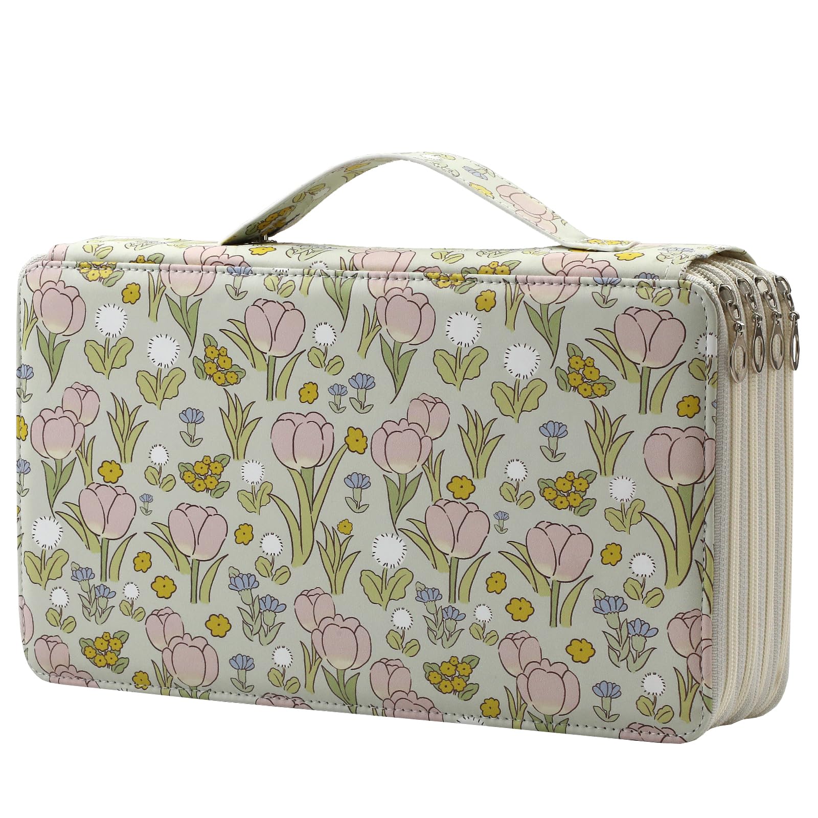 HMZSP 300 Slots Colored Pencil Case, Large Pencil Pouch Organizer with Elastic Loops for Colored Pencils & Art Gel Pens
