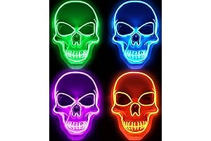 Vinsot LED Light up Scary Skeleton Mask for Kids
