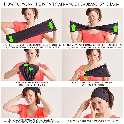 Miniatura 2 de Bandana elástica de Casualbox estilo japonés para cabello largo rastas pañuelo para cabeza unisex Talla libre Negro