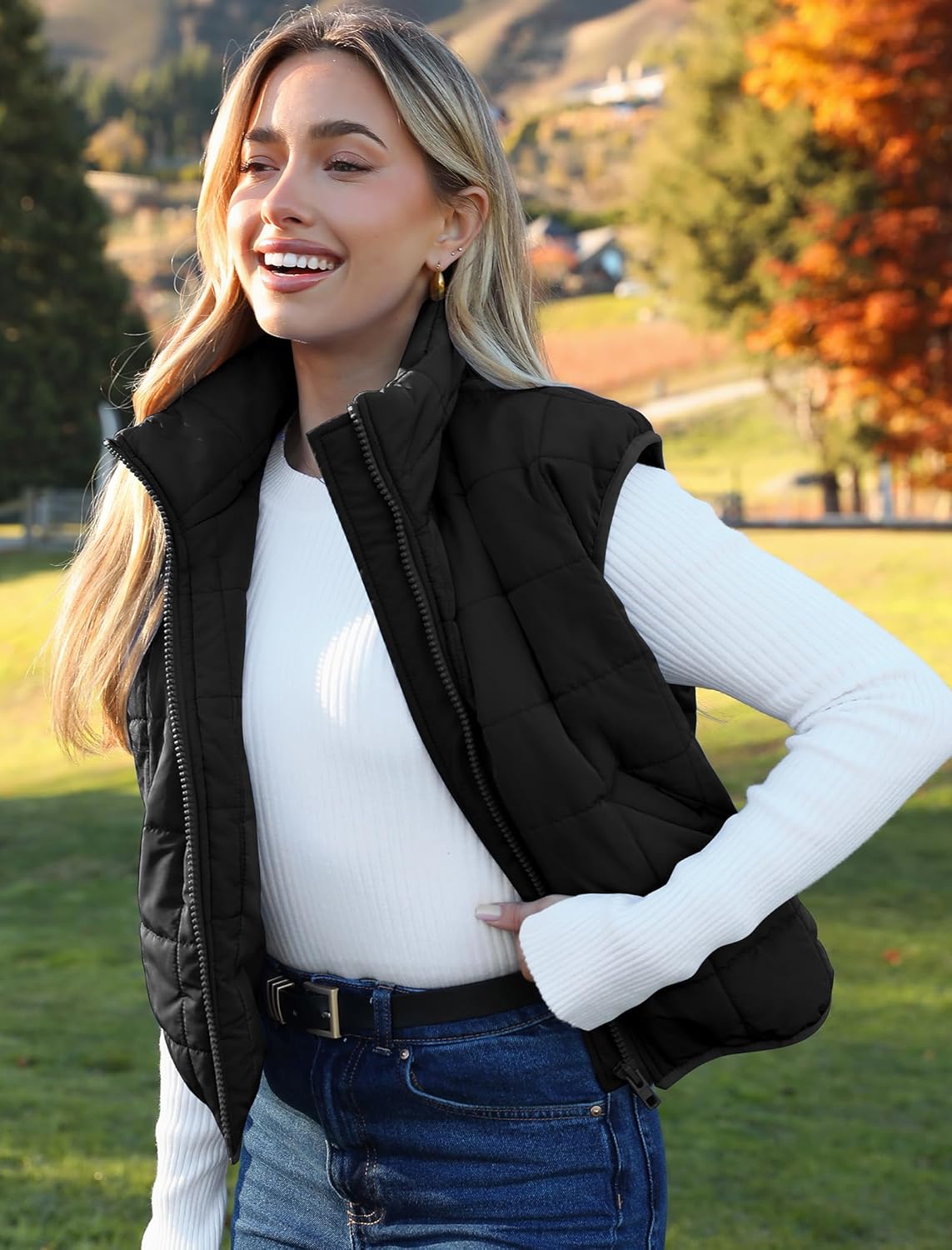 Zeagoo Womens Puffer Vest Ladies Sleeveless Zip Up Outerwear Warm Puffer Lightweight Down all Winter Jackets Coats 2025 - Image 3