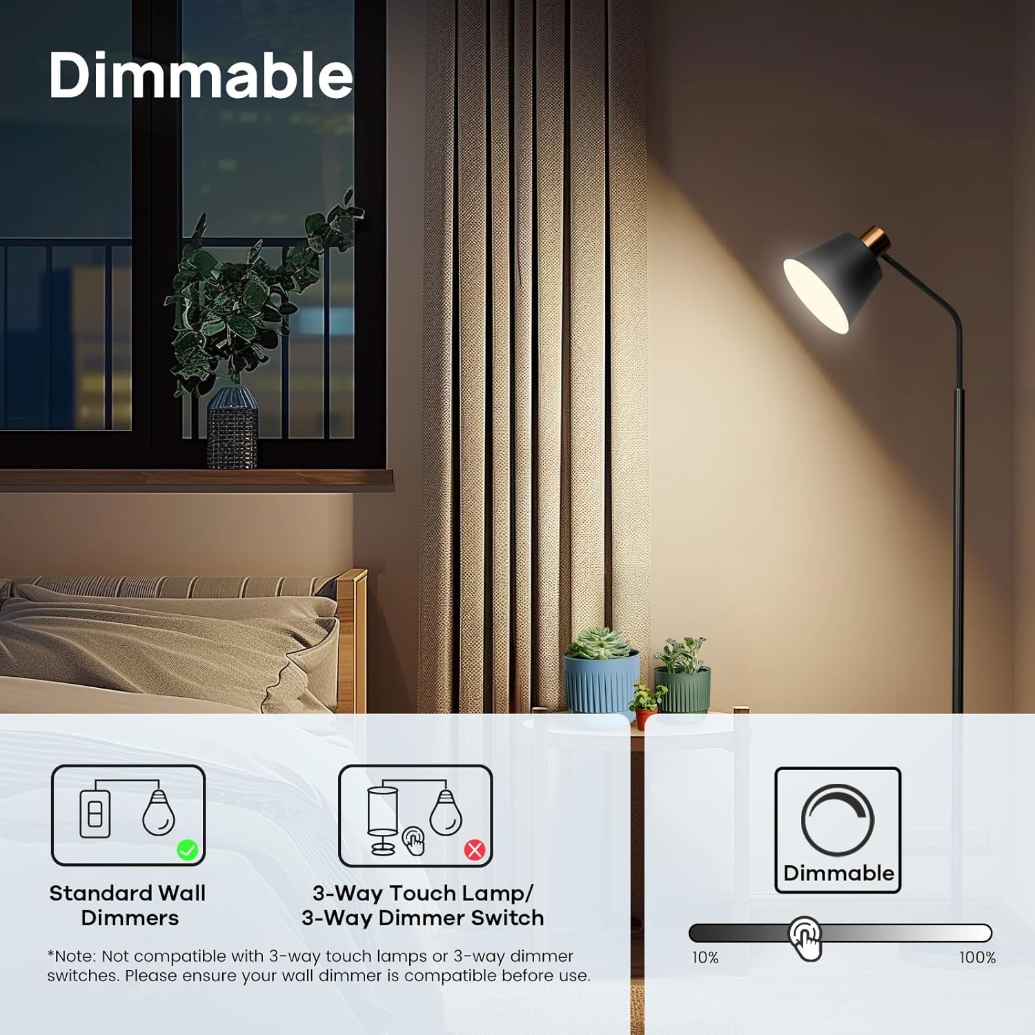 Consciot A19 LED Light Bulbs Dimmable,60W Equivalent,3000K Warm White,9W 800 Lumens,E26 Standard Base,UL Listed,Lighting for Bedroom Living Room Home Office,12 Packs