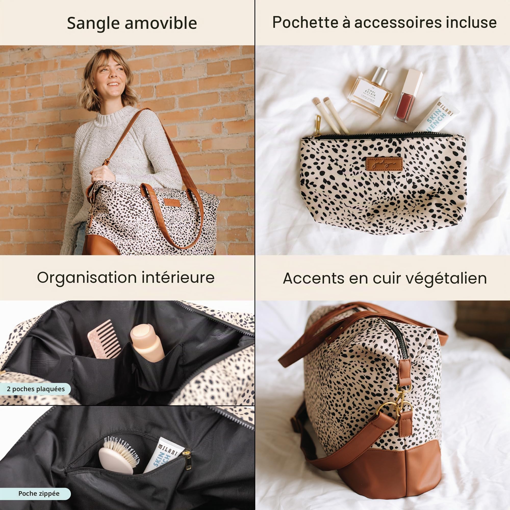 Jadyn Luna Sac de weekend et de voyage pour femme, grande contenance, 37 litres, 37 L