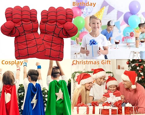 Miniatura 5 de Guantes de superhéroe para cosplay, guantes de disfraces, guantes de boxeo, juguetes de superhéroe, guantes de felpa suave, par para niños,