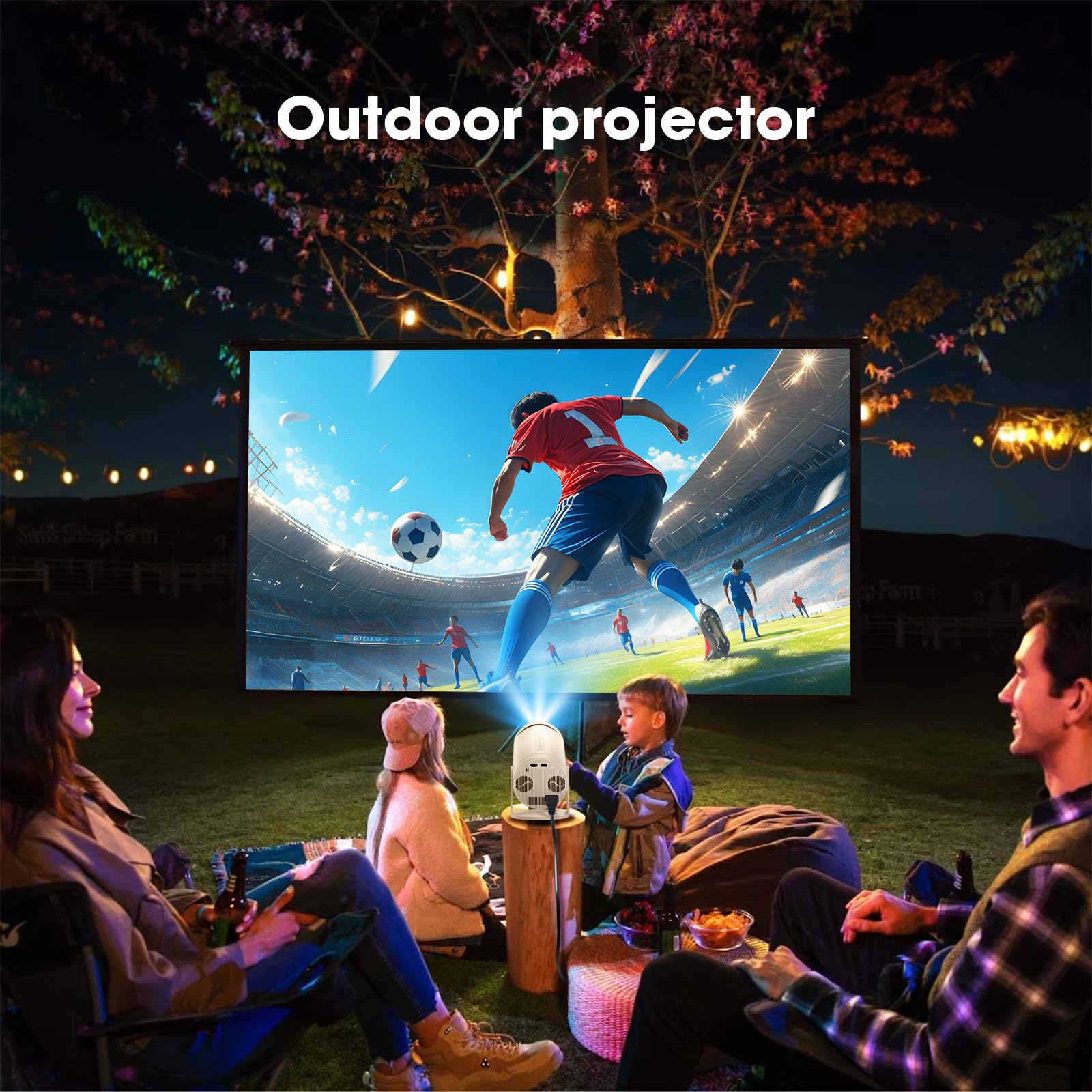 Projecteur Weelikeit Mini projecteur 4K avec Haut-Parleur pour projecteur de cinéma Maison, projecteur Bluetooth natif 1080P, projecteur extérieur pour HDMI/USB/Smartphone/TV Box/Ordinateur Portable