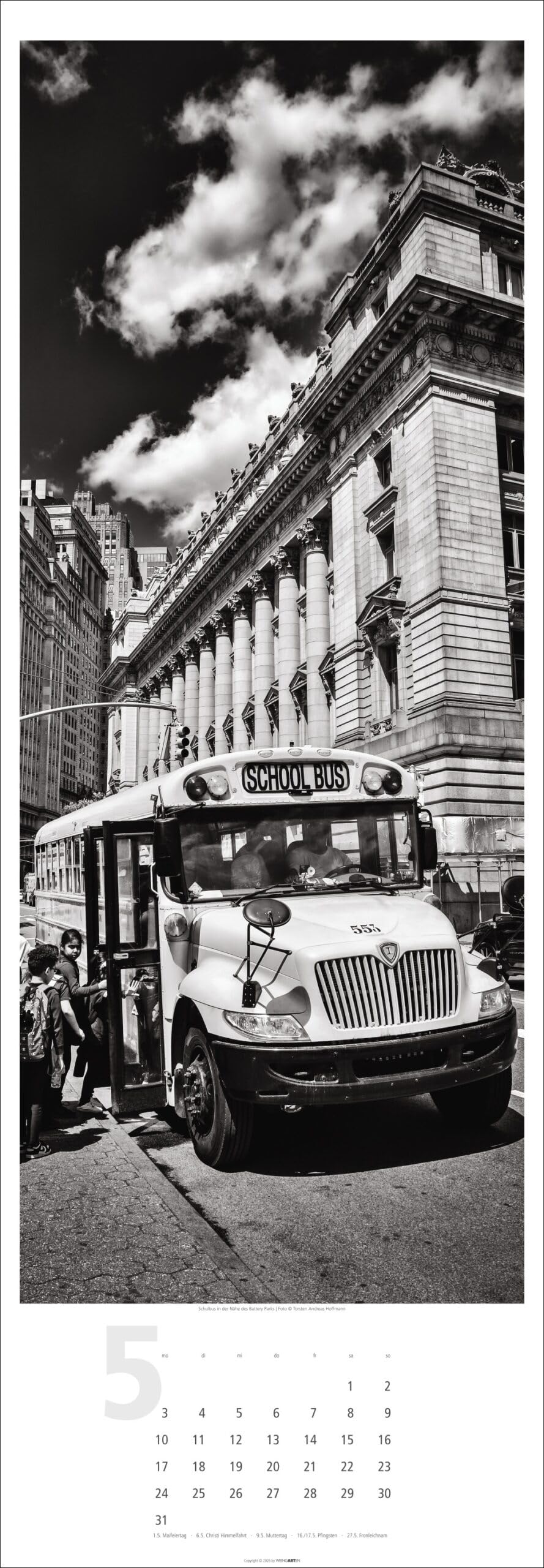 New York XXL - Kalender 2027 - Fotokalender im Vertikalformat - Weingarten-Verlag - Torsten Andreas Hoffmann - Wandkalender in schwarz-weiß mit New-York Aufnahmen - 34 cm x 98 cm
