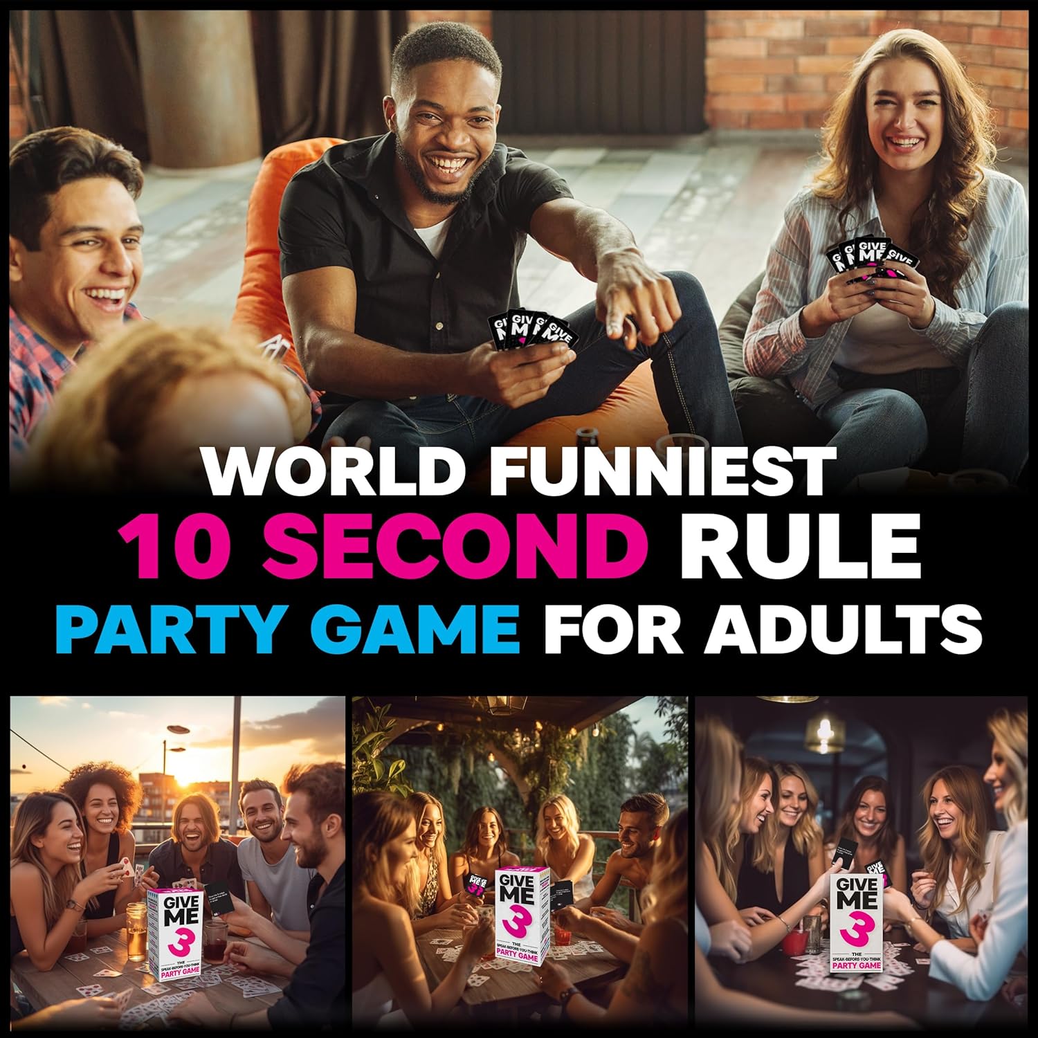 SAVANA GIVE ME 3 - Fast Paced and Hilarious 10 Second Rule Adult Party Games | 2+ Players | Card Game for Adults | Travel Game | Board Game for Parties and Game Nights - Image 7