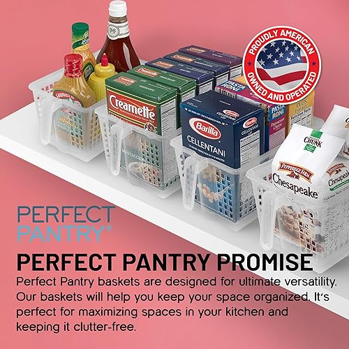 Miniatura 7 de Práctica cesta  Descubrimiento de cocina  Organizadores y almacenamiento de despensa de cocina  Contenedores organizadores de plástico con asas en