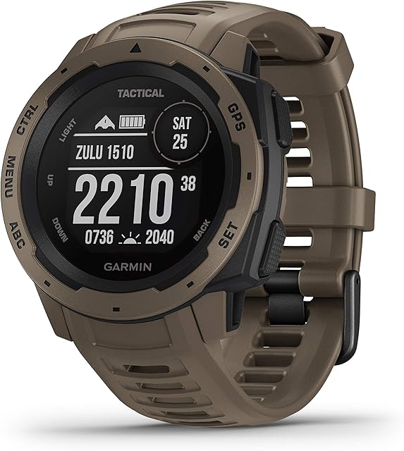 Garmin Instinct Tactical - robuste GPS-Smartwatch mit taktischen Funktionen. US-Militärstandard und wasserdicht bis 10 ATM. Mit Sport-/Fitnessfunktionen, Kompass und bis zu 14 Tagen Akkulaufzeit.