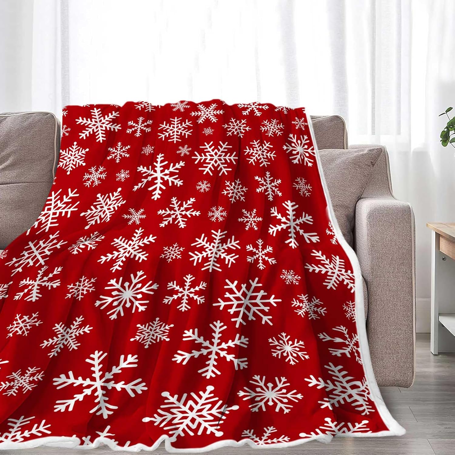 Christmas Snowflake Throw Blanket - Soft Cozy Warm Fleece for Couch and Bed - Plush Microfiber Flannel Winter Blanket 50 x 60 Inch - Image 4