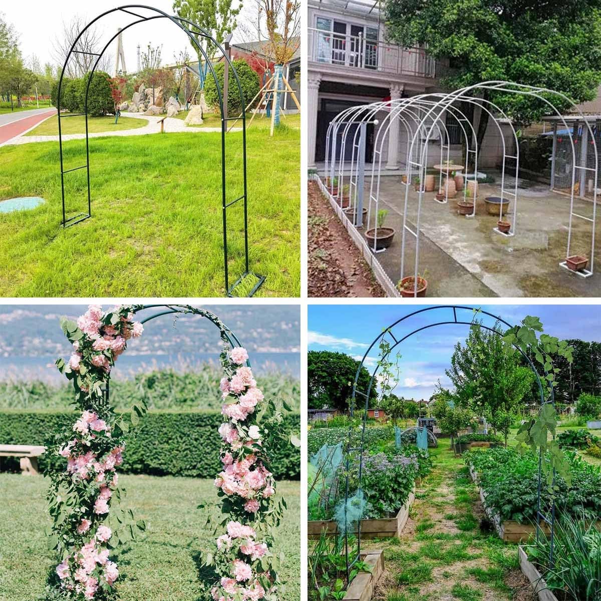 Arco de jardín metálico para Plantas trepadoras, pérgola con Forma de rosal para Bodas, Arco de Acero Resistente a la Intemperie, fácil de Montar, decoración de jardín para Interiores y exte