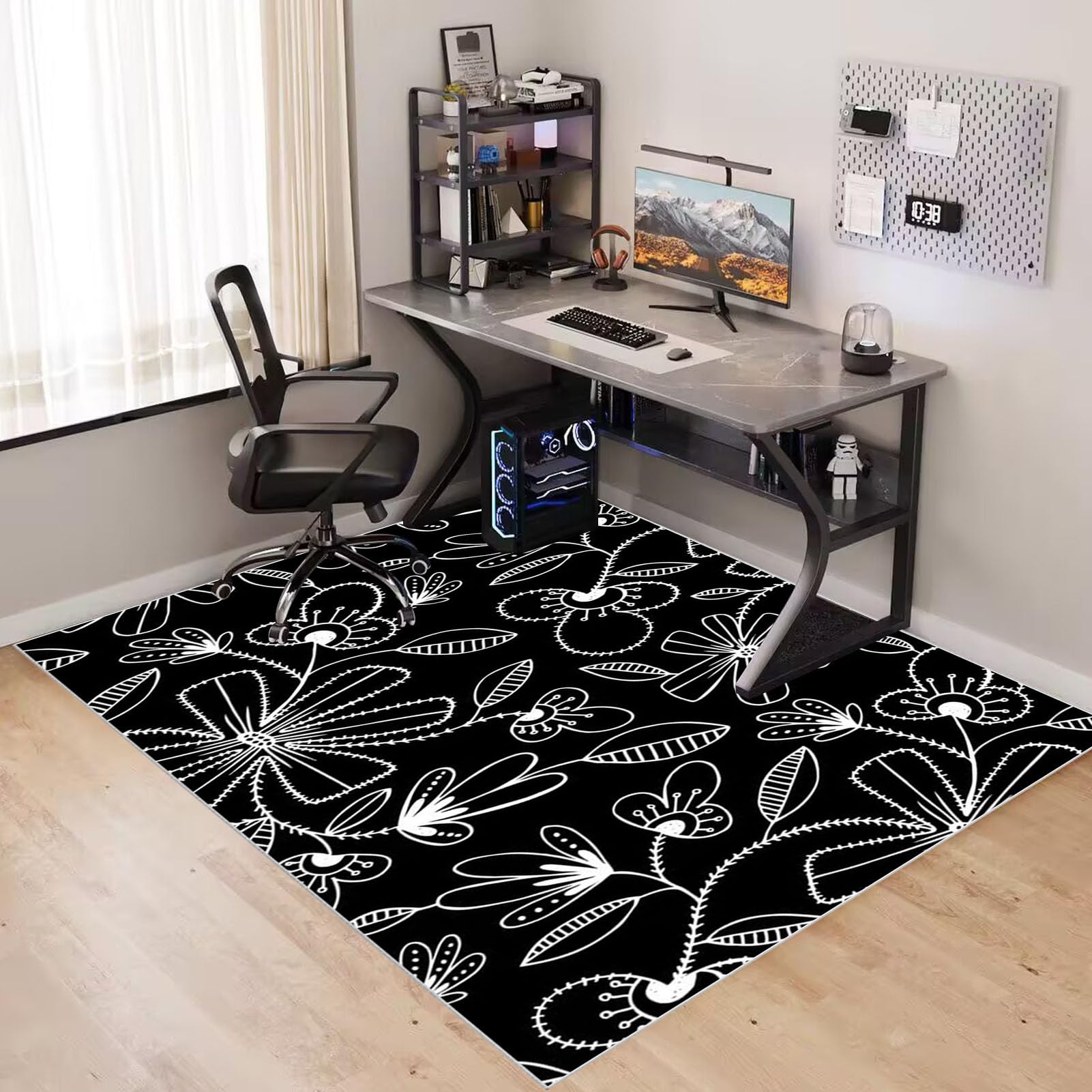 90 x 140 cm Heavy Duty Office Chair Mat for Carpeted Floor Computer Gaming Desk Chair Mat for Carpet Hard Floor Protector Mat for Rolling Chair Carpet Protector Chair Mat Floor Mat for Office Chair - Image 2