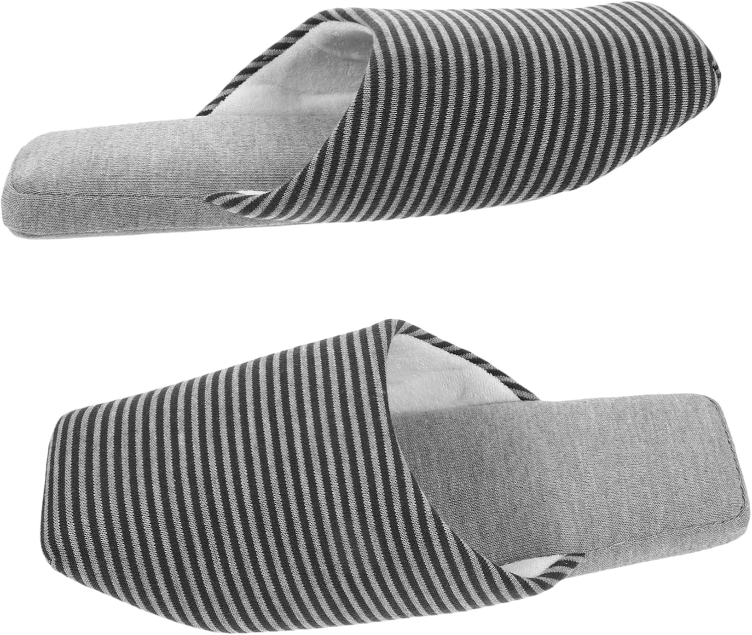 LIFKOME 1pair Indoor Slippers for Men -skid Knitted Striped Square Slippers Comfortable House Shoes for Home Use Warm Non- Footwear for Floors