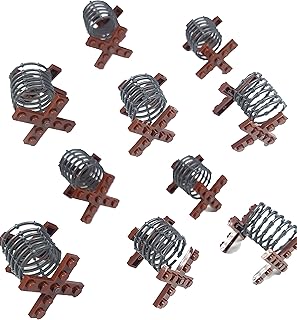 General Jim's Military A Frame Style Barbed Wire Stand Sections WW2 Modular Building Block Brick Toy Playset 50 Pieces (10 Complete Barbed Wire Frames) - for Teens and Adults