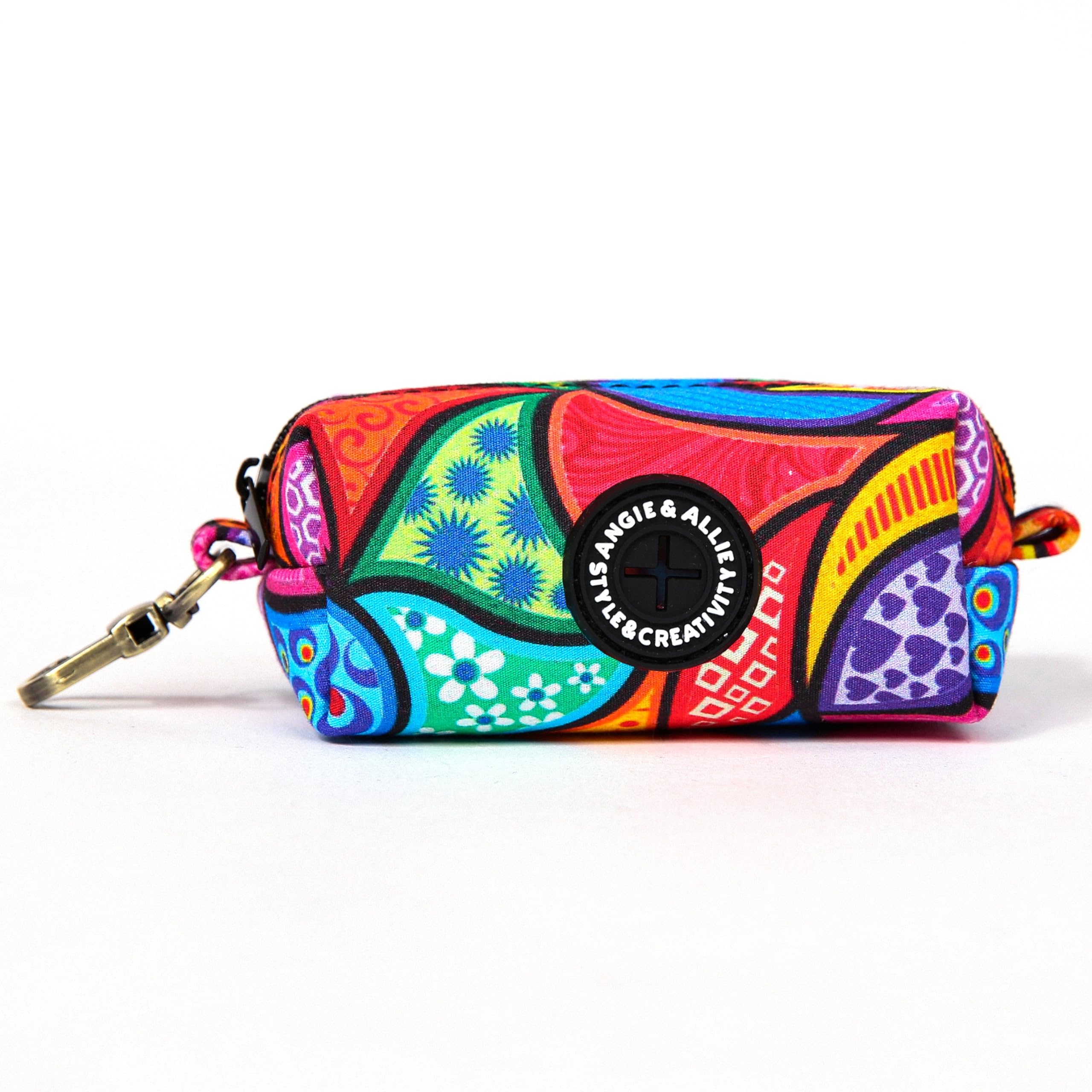 Organic Cotton Dog Poop Bag Holder for Leash Brass Hardware Waste Bag Dispenser Pet Waste Management Solution