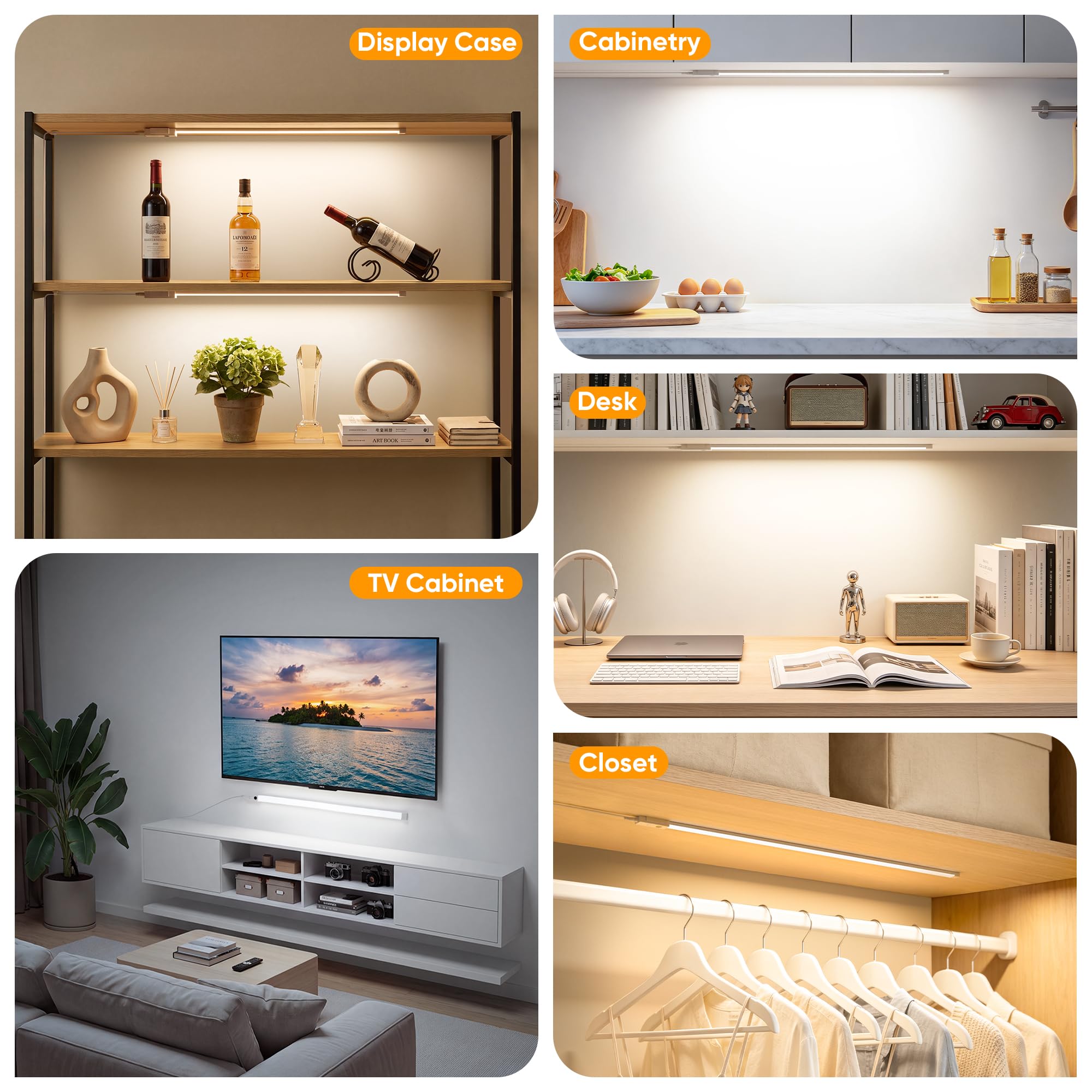 Lureshine Luce LED Sottopensile Cucina 60cm Luci Armadio Barra Dimmerabile