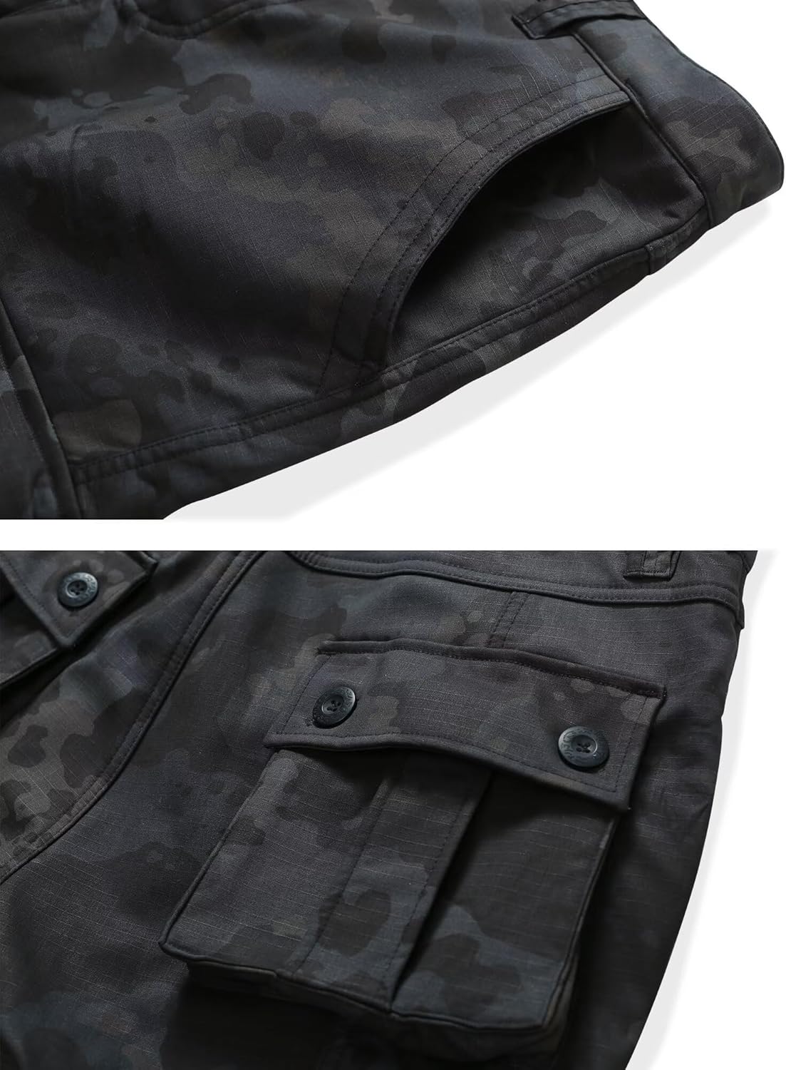 KOCTHOMY Men’s Fleece Lined Hiking Pants,Winter Outdoor Thermal Casual Work Cargo Pants with Multi Pockets, No Belt. - Image 6