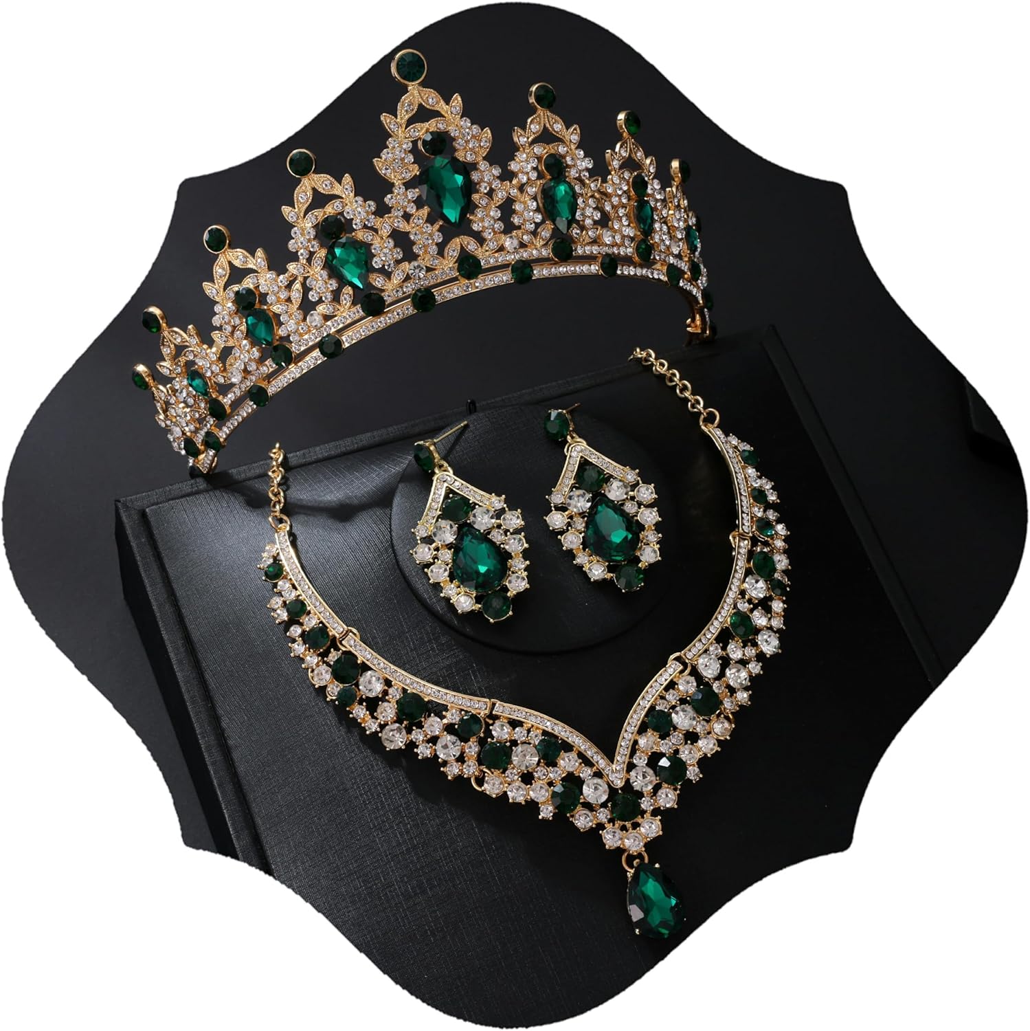 Tiaras and Crowns for Women,Tiaras Earrings Necklace, Crystal Bridal Jewelry Set