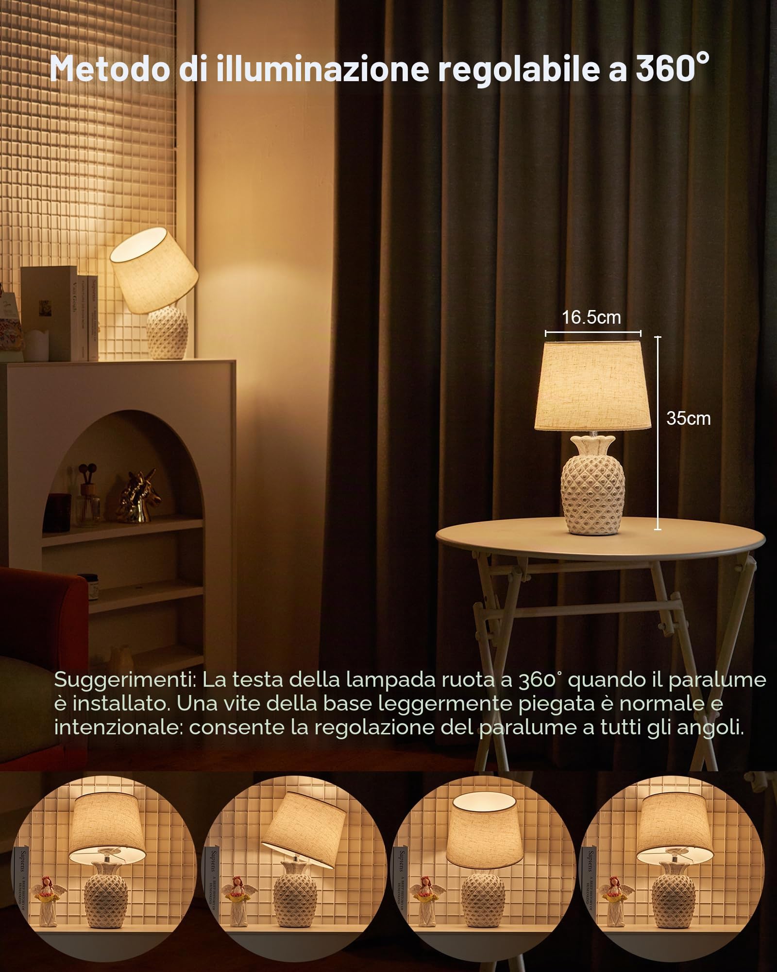 Lampada da tavolo ricaricabile senza fili, dimmer con timer con telecomando, base in ceramica e paralume in tessuto di lino, luce che cambia colore a batteria, piccola lampada da comodino per