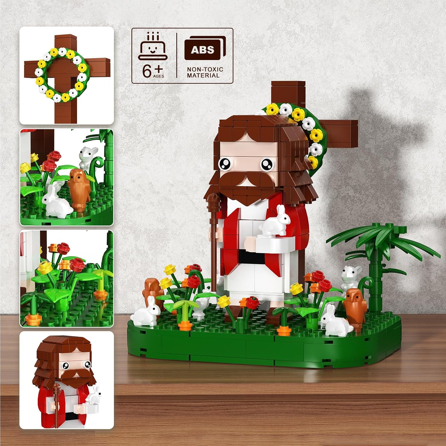 Jesus Building Block Set, Cross Bible Story Jesus Figures, Creative Christian Toy, Easter, Christian Gift for Adults and Kids (354 Pcs)