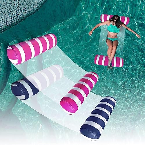 Paquete de 2 hamacas flotantes para piscina, hamaca inflable multiusos para piscina (silla, silla, hamaca, flotador), hamaca de agua