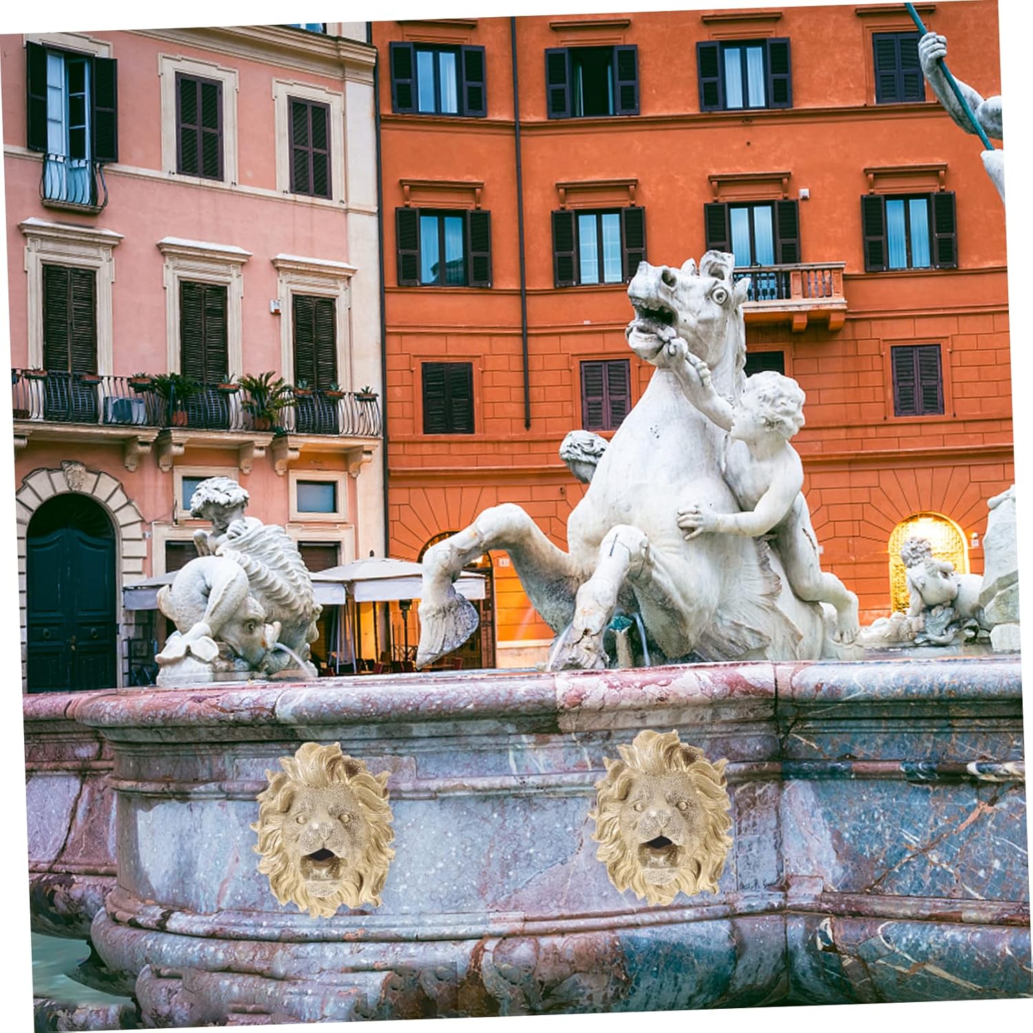 KESYOO Garden Fountain Nozzle Patio Nozzle Decorations Outdoor Waterfall Decor Lion Head Wall Hanging