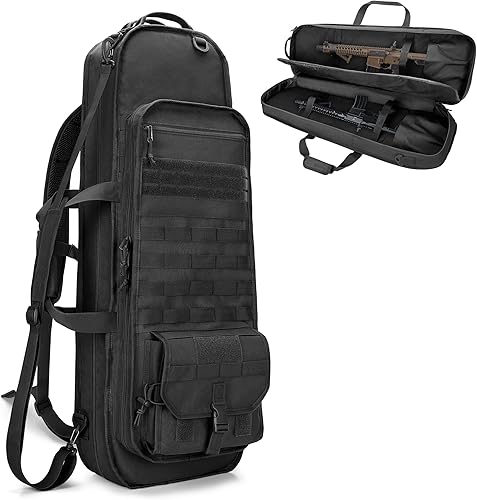 Mochila bolsa táctica para rifle que se ajusta a rifles de 32", funda suave para rifle con 3 portacargadores, correas acolchadas para el hombro,