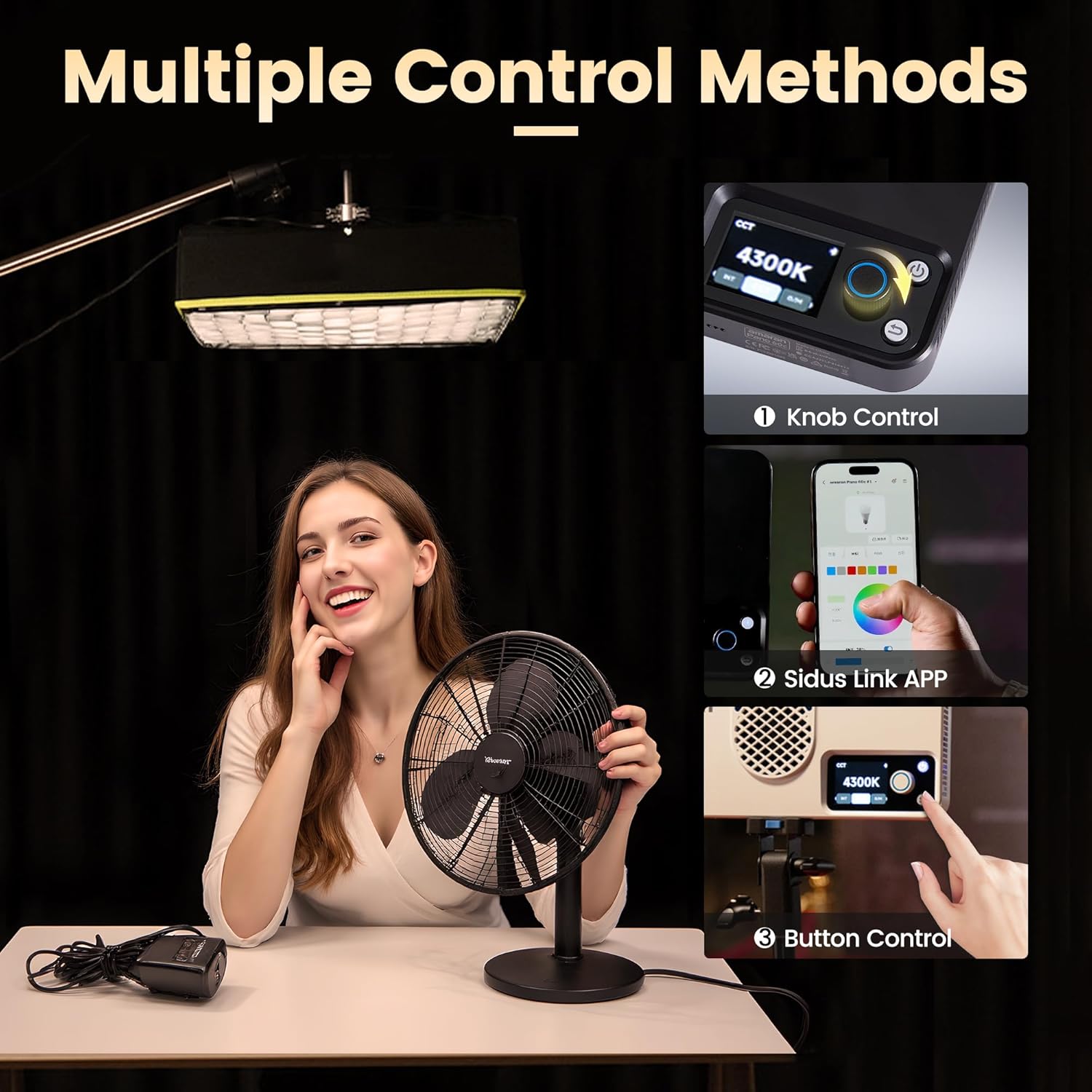 Amaran Pano 60c Kit Led Video Panel Light 60W RGBWW Full Color Lights,CCT 2,300K-10,000K,12 Lighting Efects,App Control,Support USB-C PD,with Softboxes and Carrying Case (White)