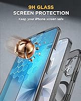 Vista 435 de Miracase Glass Series - Funda transparente para iPhone 14 Pro Max de 6.7 pulgadas, antigolpes, cuerpo completo, protector de pantalla de vidrio
