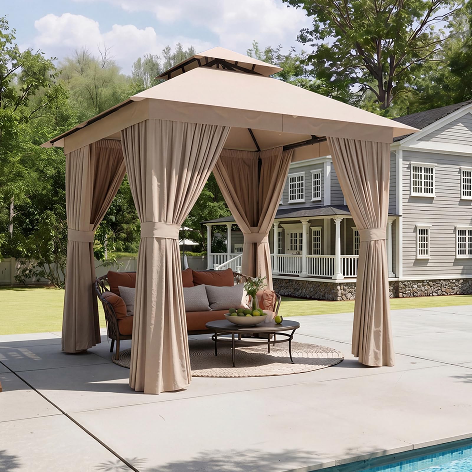 Amazon.com : AOXUN Outdoor Gazebo for Patio 8x8 Metal Frame Canopy