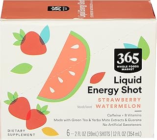 365 by Whole Foods Market, Energy Shot, Strawberry Watermelon, 2 Fl Oz, 6 Pack