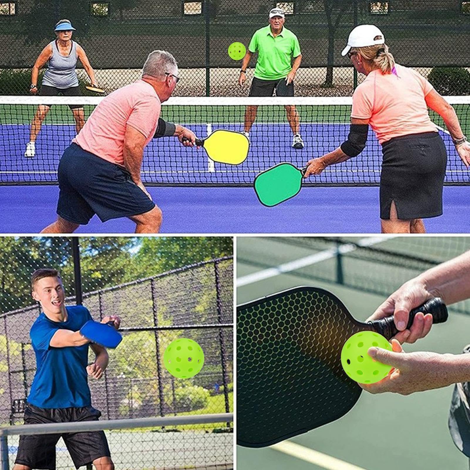 Pickleballs pour jouer en plein air, Pickle Balls en plein air | Balle de racketball Pickle Ball | Balles de cornichon TPE à élevé, balles de cornichon d'extérieur à 40 trous pour l'entraînemen
