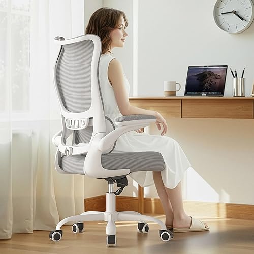 Miniatura 2 de Silla de oficina ergonómica de escritorio, cómoda silla de oficina de malla con respaldo alto con ruedas de apoyo lumbar, sillas de oficina para el