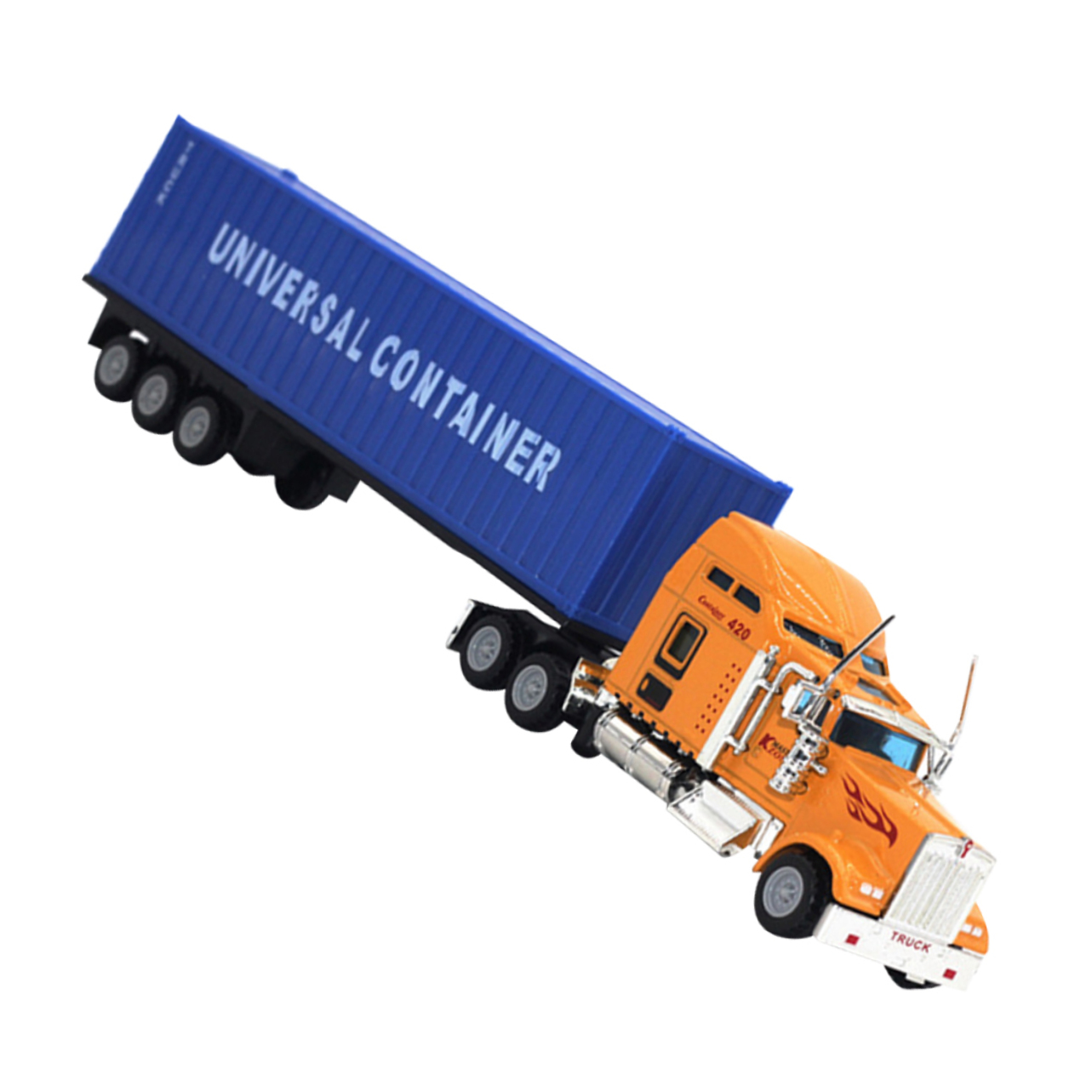 Camion Porte-voitures Hipo Avec Camping-car - Modèle Moulé Sous Pression, Couleur Orange/blanc/bleu | NEUF En Boîte