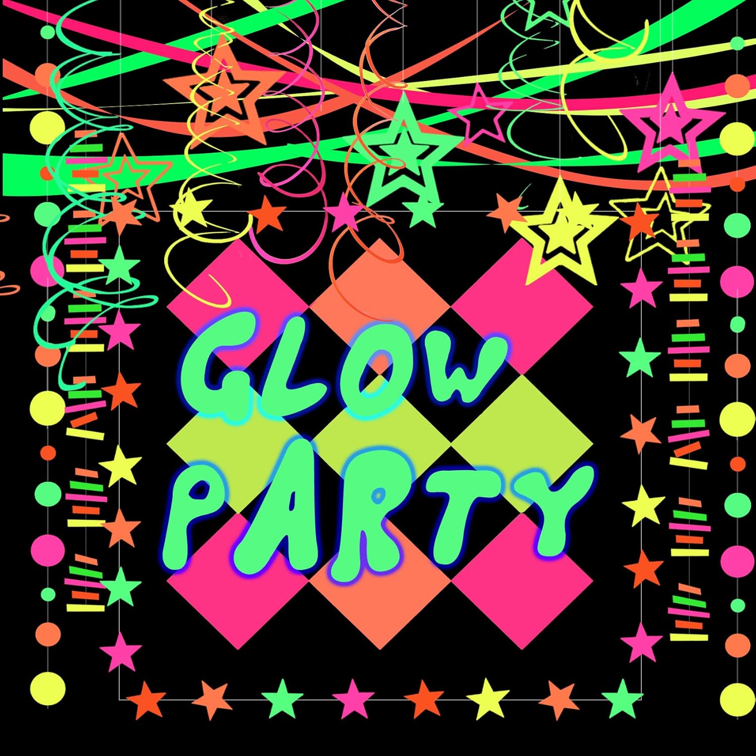 508ft UV Neon Paper Garland Crepe Streamers Glow in The Dark Party Supplies Garland Neon Party Decorations Streamers for Blacklight Reactive Fluorescent Wedding Birthday Party Decorations - Image 2