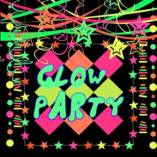 Miniatura 35 de Guirnalda de papel de estrella de neón de 108 pies que brilla en la oscuridad, suministros de fiesta, guirnaldas de papel neón para luz negra