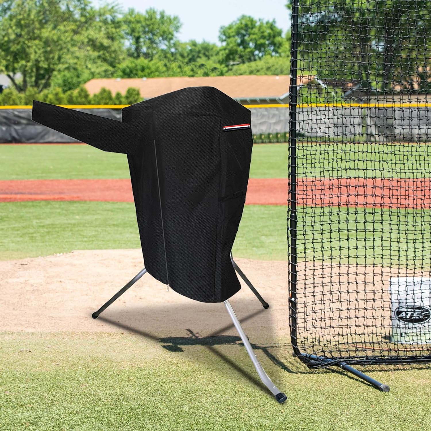 Baseball Pitching Machine Cover | Softball Pitching Machine Cover with Ball Delivery Device | Heavy-Duty Weatherproof Protection | Fits Single-Wheel & Multi-Speed Models | Indoor/Outdoor Use