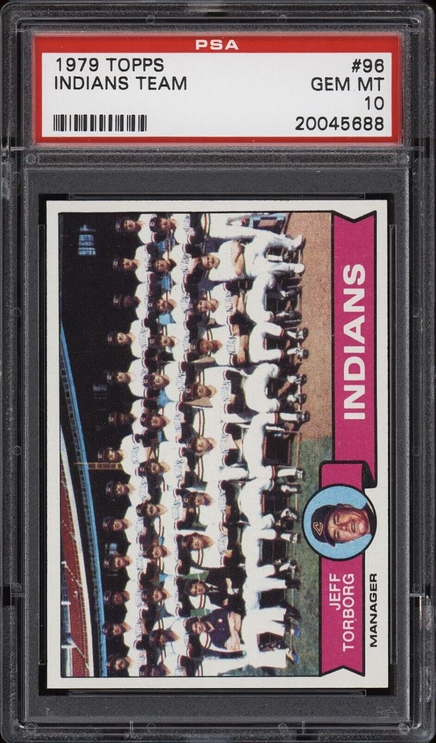 1979 Topps #96 Indians Team - PSA 10-20045688 - Pop 4 - Baseball Card - Slabbed Baseball Cards