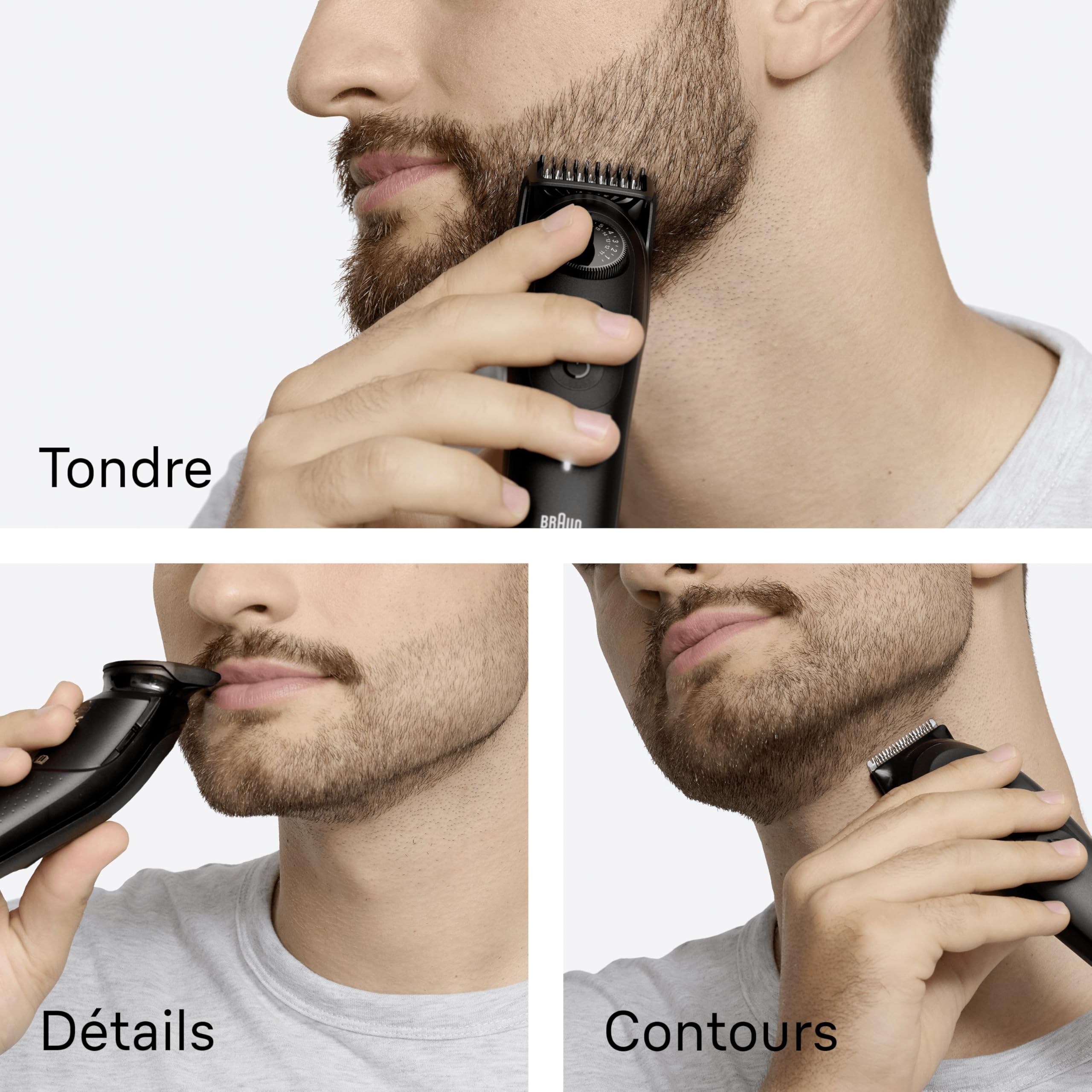 Braun Tondeuse Barbe Homme Series 5 BT5520, Noire – Etanche, Batterie Rechargeable, sans Fil, 40 Longueurs, Lame Ultra Affutée, Coffret avec +4 Outils de Barbier