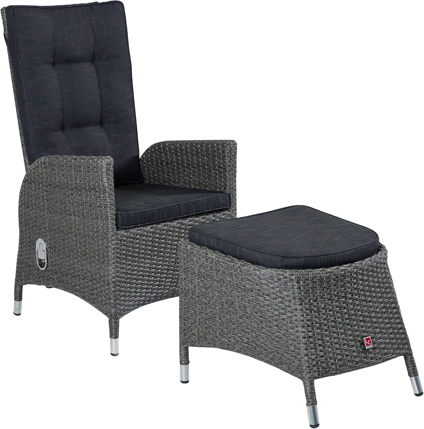 Wholesaler GmbH Liegesessel Sessel Relax Stuhl Polyrattan Gartensessel