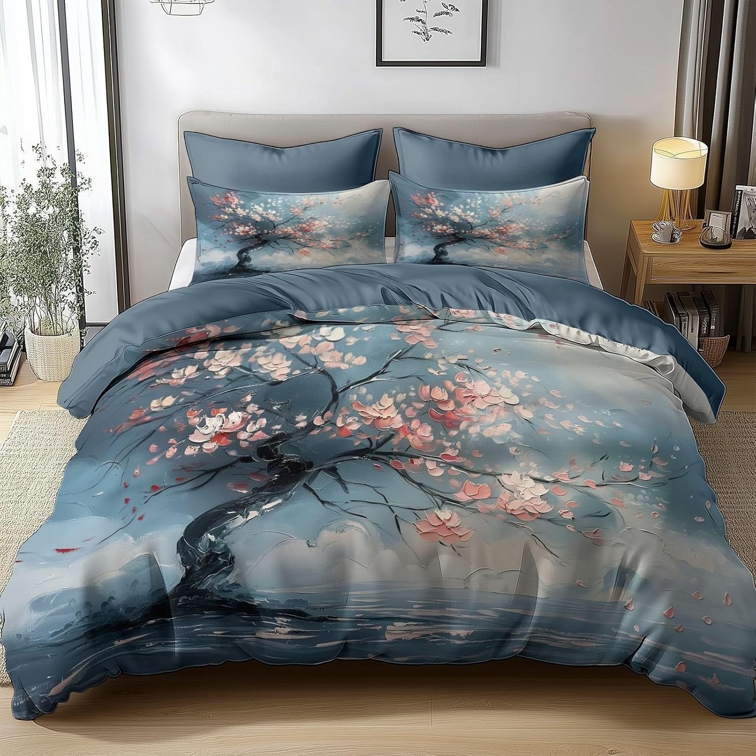 Housse de couette 200x200 cm avec fermeture éclair et taies 65x65 cm