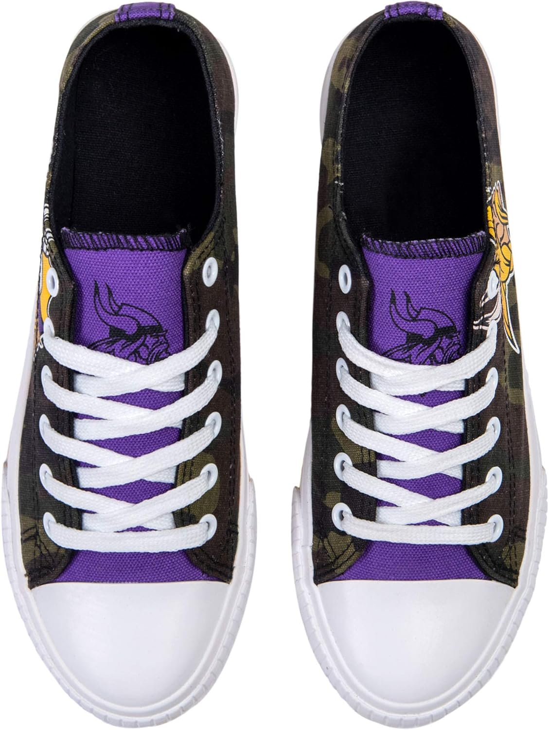 FOCO Women's NFL Camo Low Top Canvas Sneakers Shoes