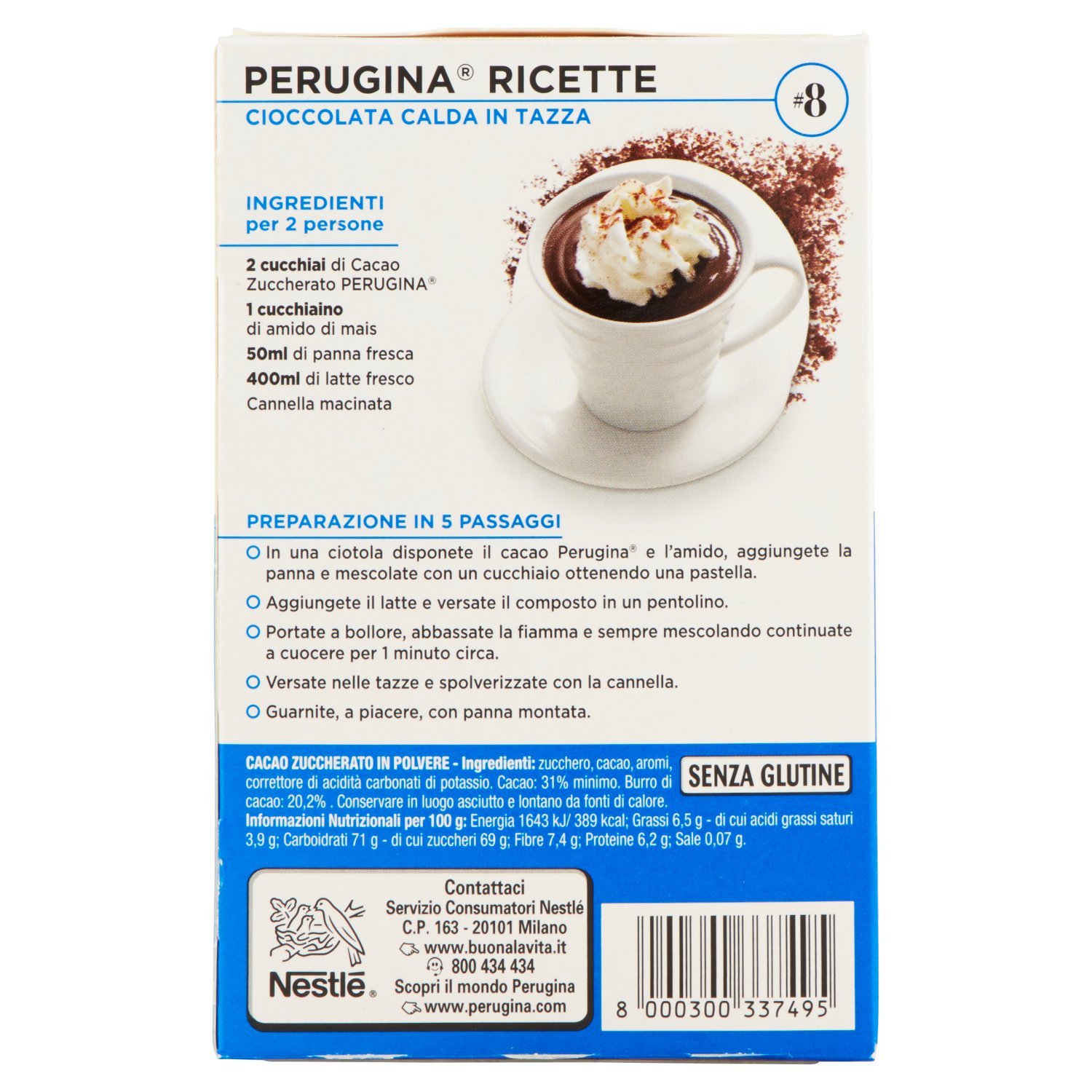 PERUGINA Cacao Zuccherato in polvere 75g - [confezione da 36]