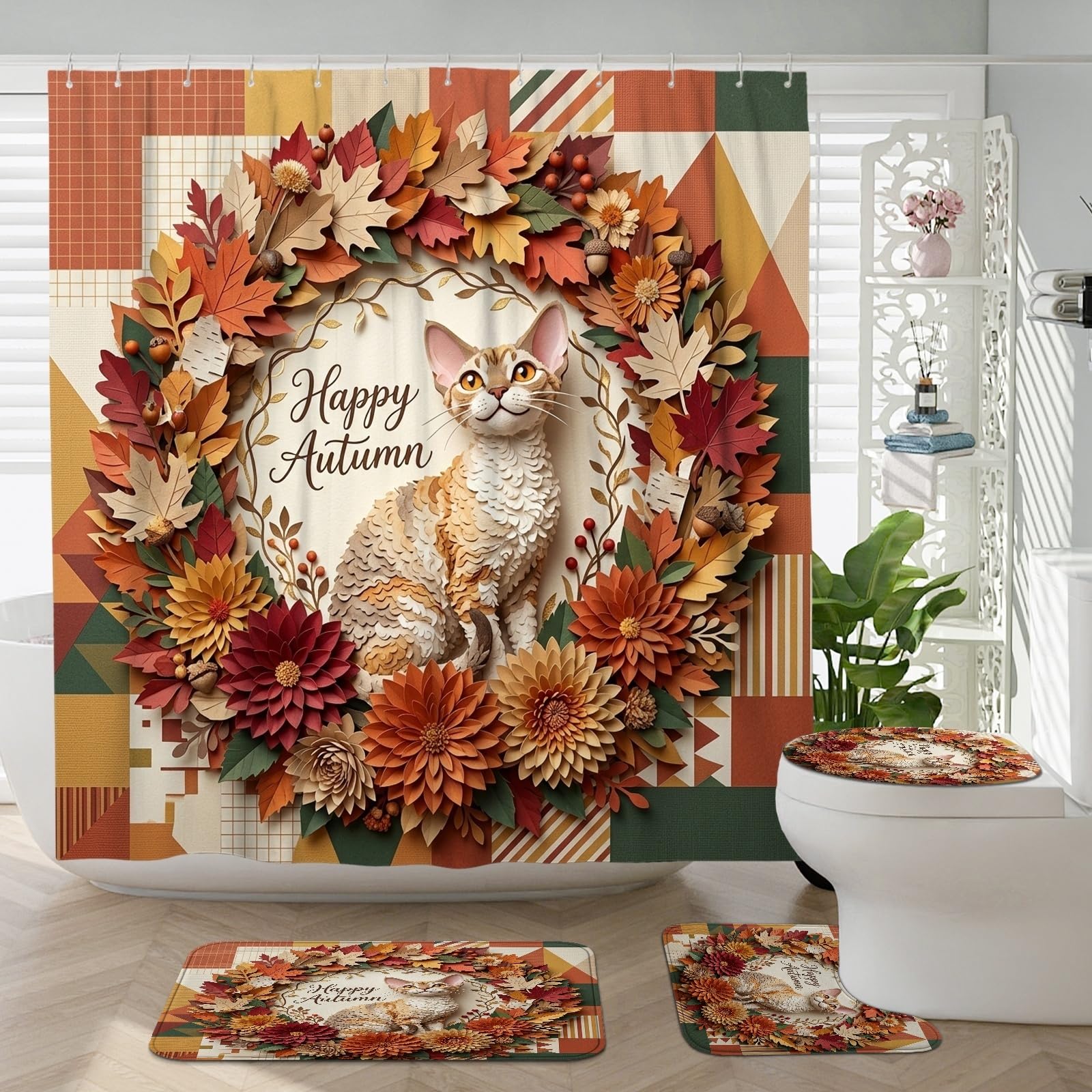 Tapis pour abattant de toilettes et set de salle de bain Fall Devon Rexs