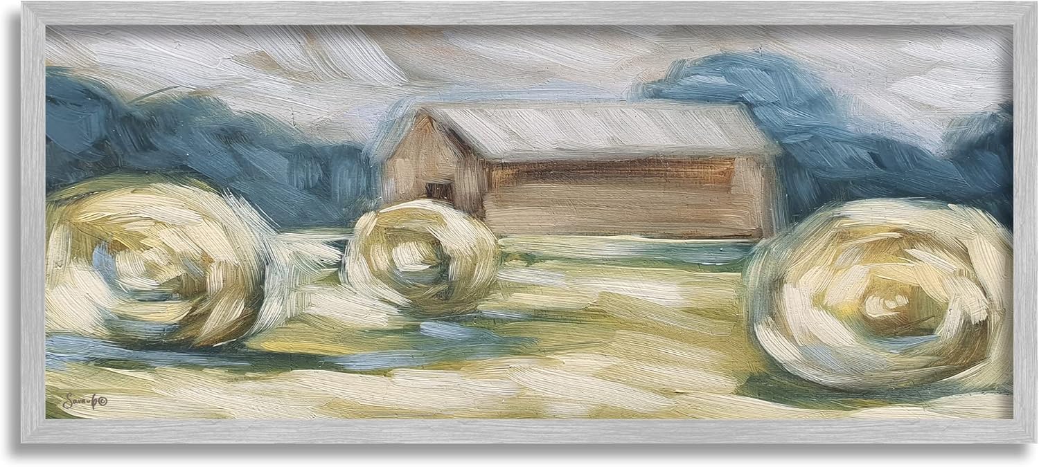 Stupell Industries Abstract Country Hay Bales Framed Giclee Art, Design by Sara G. Designs
