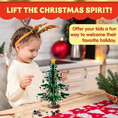 Miniatura 4 de JOYIN Calendario de Adviento de Navidad 2025, calendario de cuenta regresiva de 24 días con árbol de Navidad, 24 adornos para niños, niñas y niños,