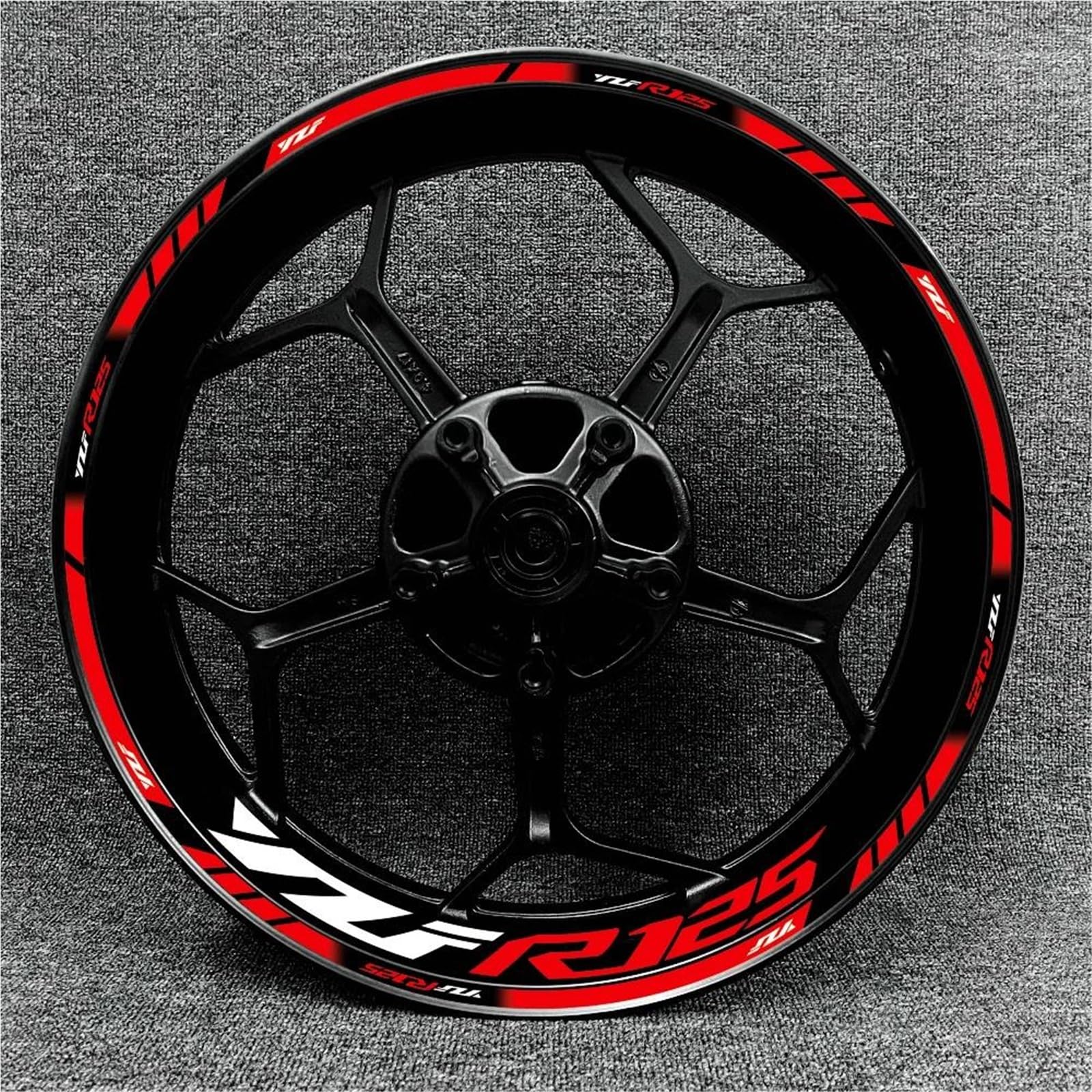 Motorrad-Radnabenaufkleber Motorrad-Felgenaufkleber Für Yamaha YZF R125 YZFR125 YZF-R125 Felgenaufkleber Radnabenaufkleber Reflektierende Felgenaufkleber Felgenrandaufkleber(Farbe 9)