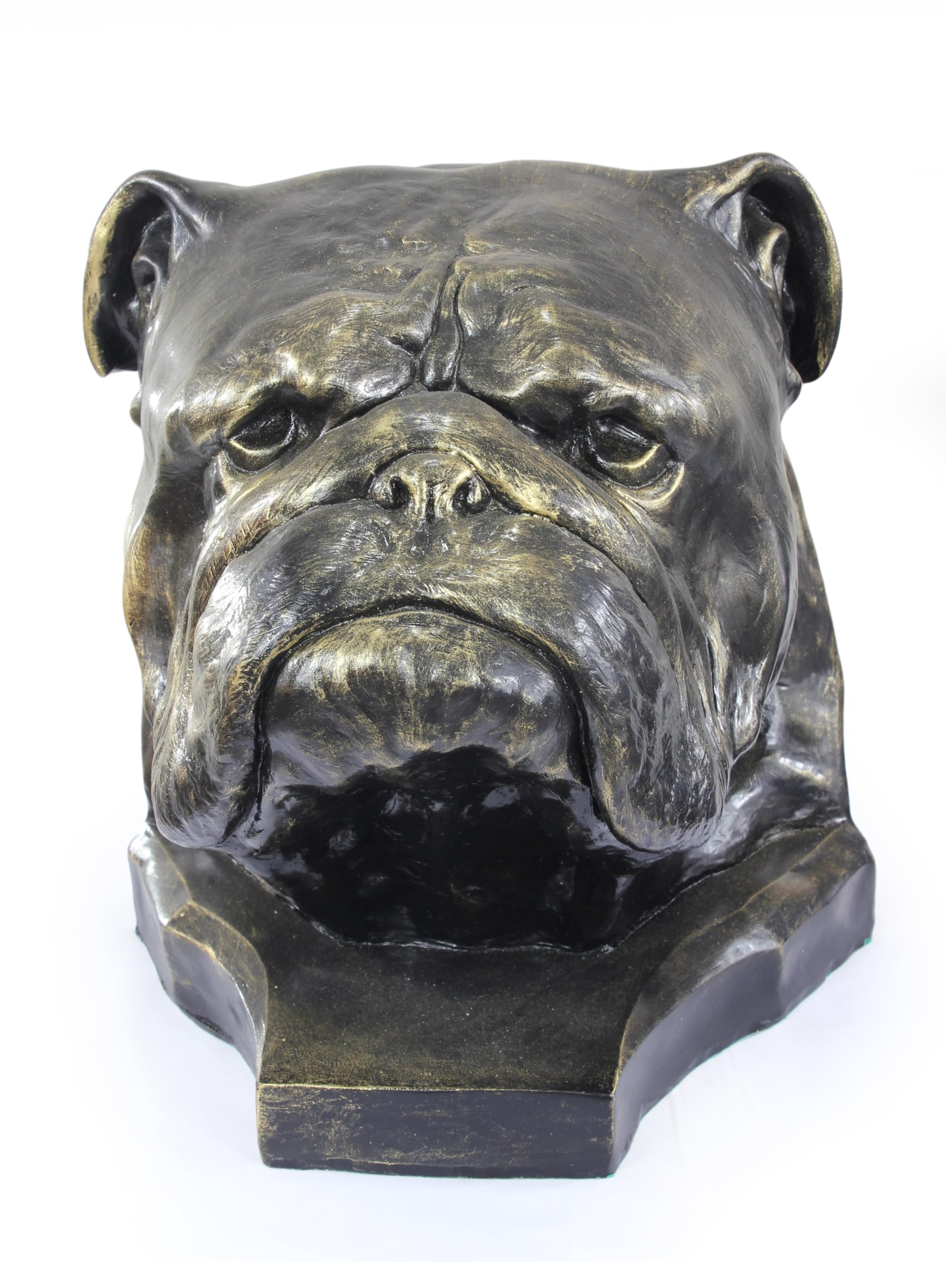 Urne pour chien Bouledogue Anglais Art-Dog Big Head en résine bronze
