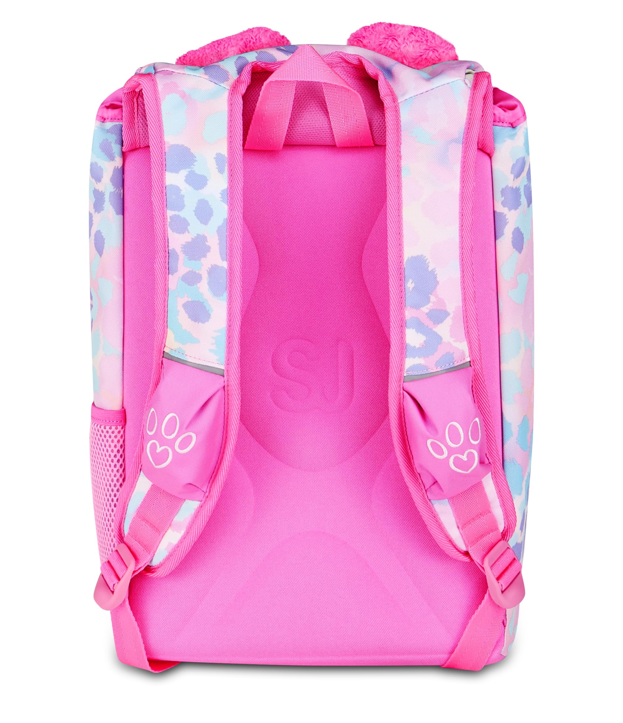 SJ GANG STYLE JAM GANG Zaino Scuola Estensibile Big HEART BUDDY GIRL, Rosa, 24 L, Zip laterali, Orecchie gatto morbide sollevabili, Tasca portaborraccia, Scuola elementare e media, Bambina, Ragazza